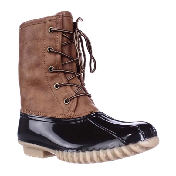 NWT Original Duck boot women’s size 9.5 black and tan - Picture 1 of 8